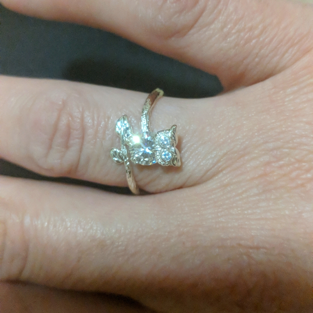 Silver owl Ring size 9